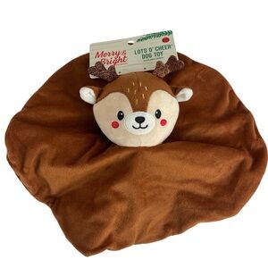Crinkle Blanket Christmas Plush Reindeer Dog Toy NWT